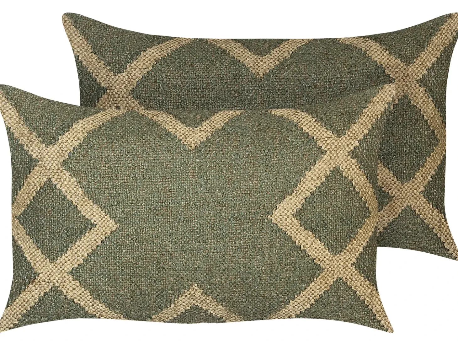 Sæt af 2 pyntepuder GOPI Jute 30 x 50 cm Grøn Orientalsk mønster