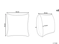 Sæt af 2 pyntepuder HAKONE 42 x 42 cm Brungrå Geometrisk mønster