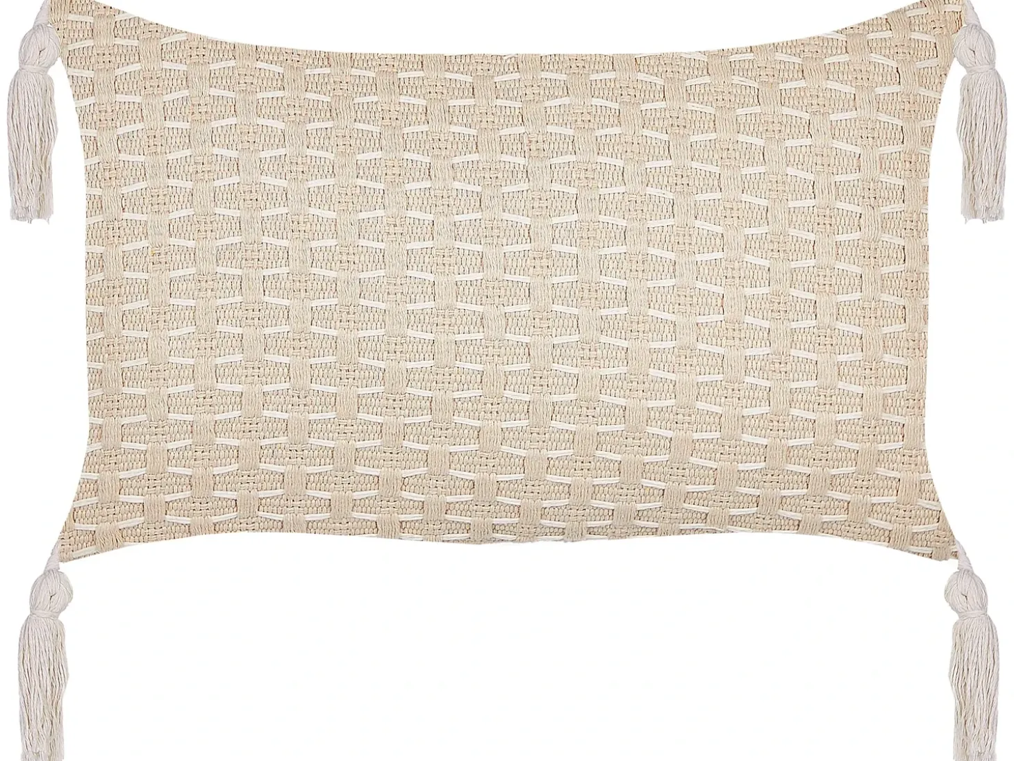 Sæt af 2 pyntepuder HAKONE 45 x 25 cm Lys Beige Geometrisk mønster