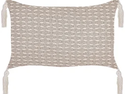 Sæt af 2 pyntepuder HAKONE 45 x 25 cm Brungrå Geometrisk mønster
