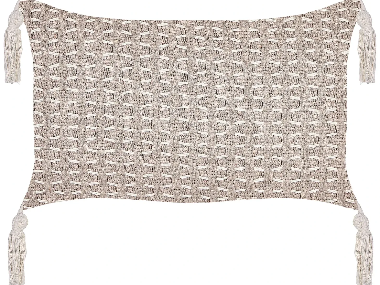 Sæt af 2 pyntepuder HAKONE 45 x 25 cm Brungrå Geometrisk mønster