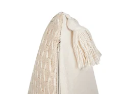 Sæt af 2 pyntepuder HAKONE 42 x 42 cm Lys Beige Geometrisk mønster