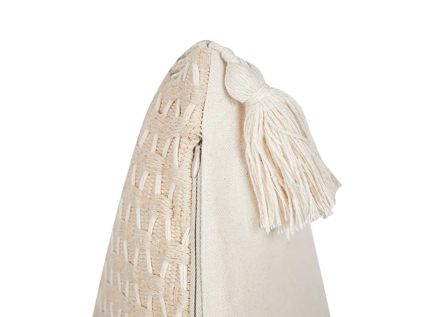 Sæt af 2 pyntepuder HAKONE 42 x 42 cm Lys Beige Geometrisk mønster