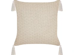Sæt af 2 pyntepuder HAKONE 42 x 42 cm Lys Beige Geometrisk mønster