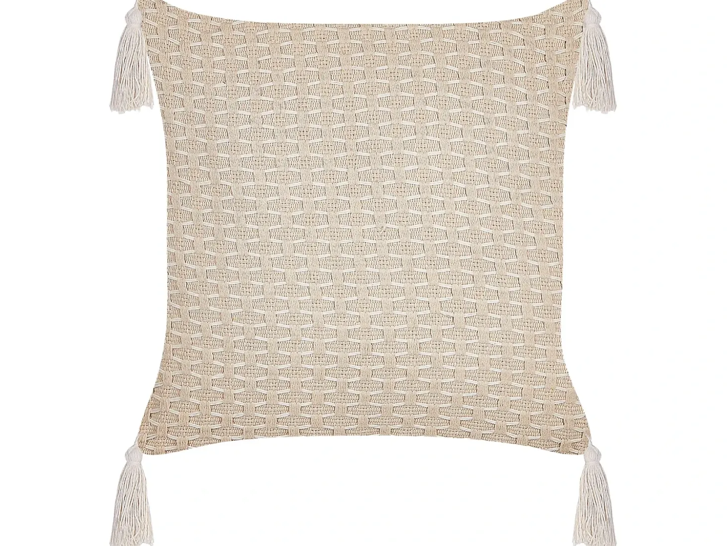 Sæt af 2 pyntepuder HAKONE 42 x 42 cm Lys Beige Geometrisk mønster