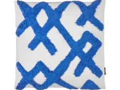 Sæt af 2 pyntepuder HAZEL Bomuld 45 x 45 cm Hvid Geometrisk mønster