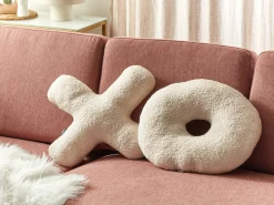 Sæt af 2 pyntepuder HESPERIS Boucle Beige Ensfarvet