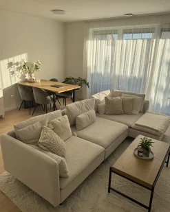 Sæt af 2 pyntepuder HOWEA Bomuld 45 x 45 cm Beige Geometrisk mønster