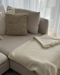 Sæt af 2 pyntepuder HOWEA Bomuld 45 x 45 cm Beige Geometrisk mønster