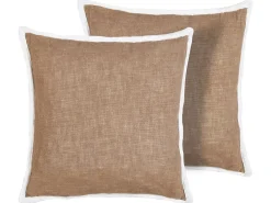 Sæt af 2 pyntepuder IANTHE Bomuld 45 x 45 cm Brun Ensfarvet