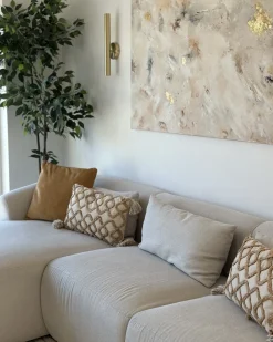 Sæt af 2 pyntepuder INCANA Bomuld 30 x 50 cm Beige Geometrisk mønster