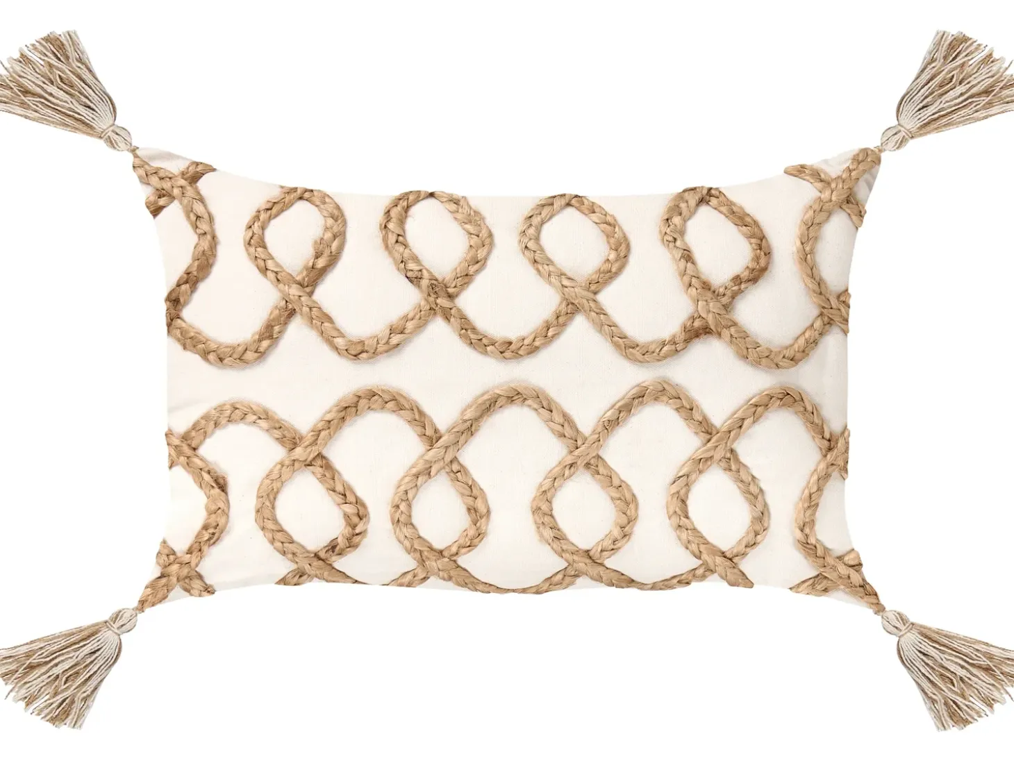 Sæt af 2 pyntepuder INCANA Bomuld 30 x 50 cm Beige Geometrisk mønster