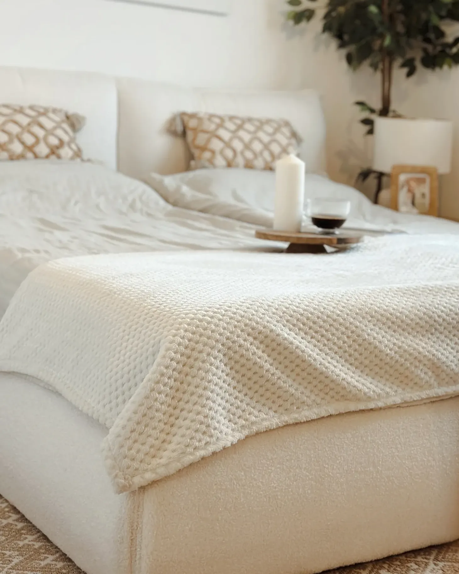 Sæt af 2 pyntepuder INCANA Bomuld 30 x 50 cm Beige Geometrisk mønster