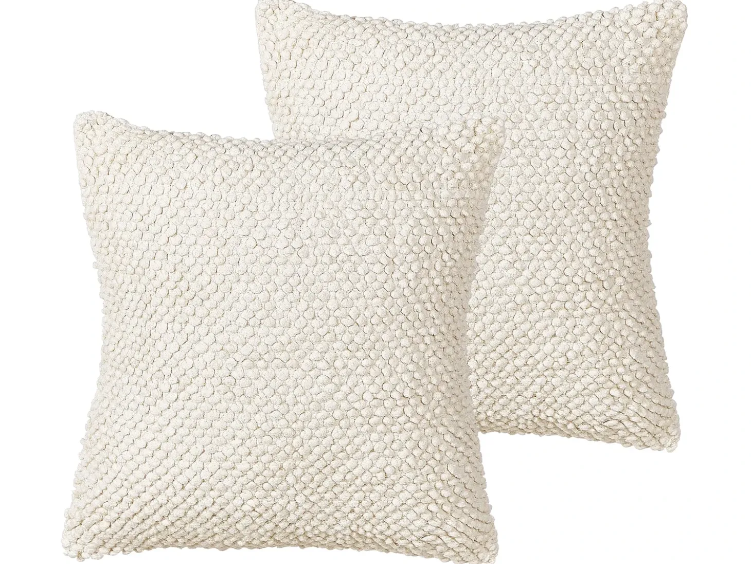 Sæt af 2 pyntepuder JOARA Bomuld 45 x 45 cm Lys Beige Ensfarvet