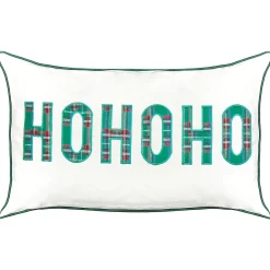 Sæt af 2 pyntepuder JOYCANDY Bomuld 30 x 50 cm Hvid Julemønster
