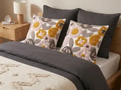 Sæt af 2 pyntepuder KANDIARO Bomuld 45 x 45 cm Multifarvet Blomstermønster