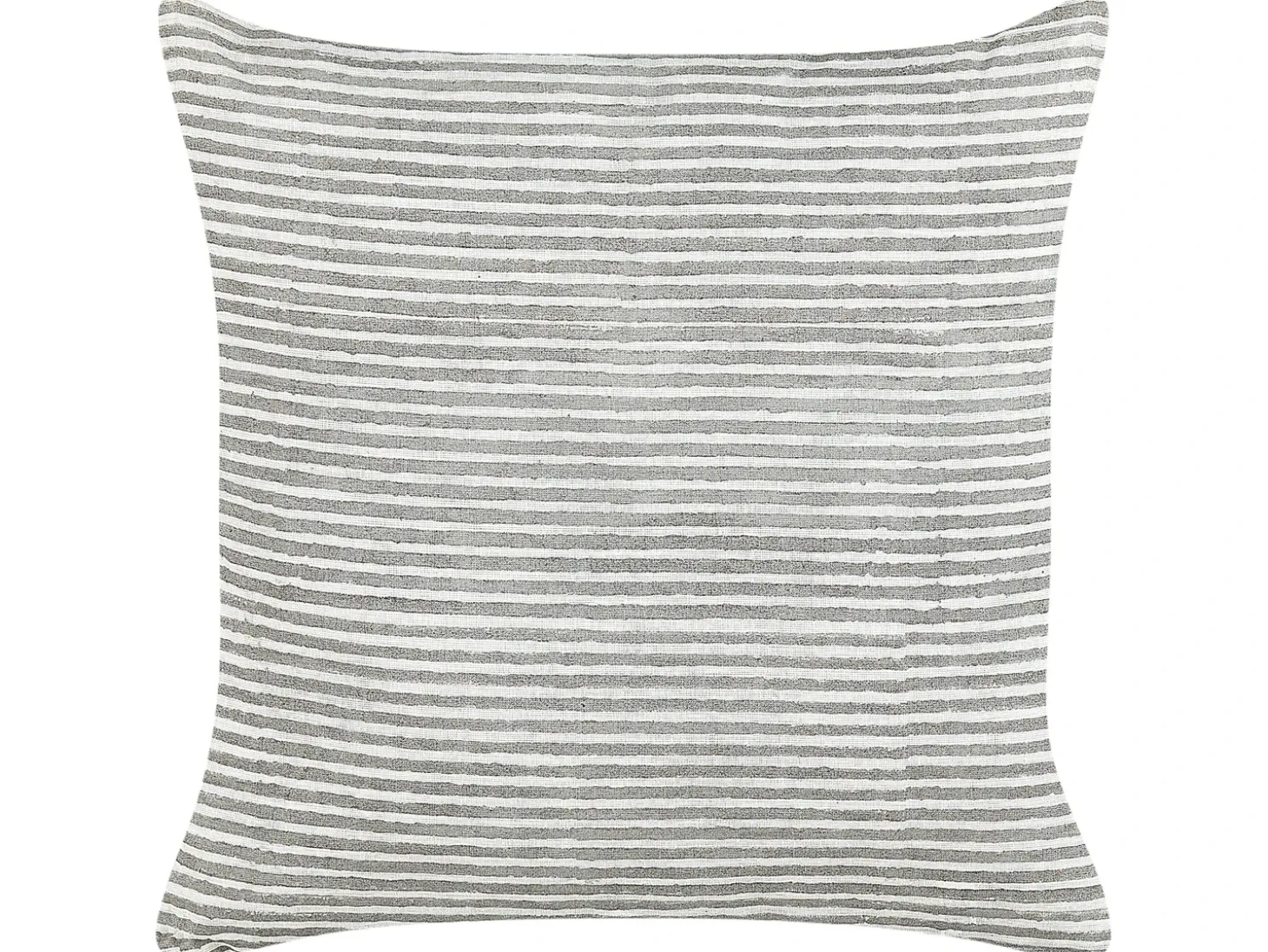 Sæt af 2 pyntepuder KANPAS Hør 50 x 50 cm Grå Stribet mønster