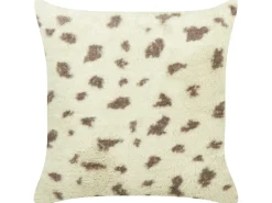 Sæt af 2 pyntepuder KASRA Kunstig pels 45 x 45 cm Beige Abstraktmønster