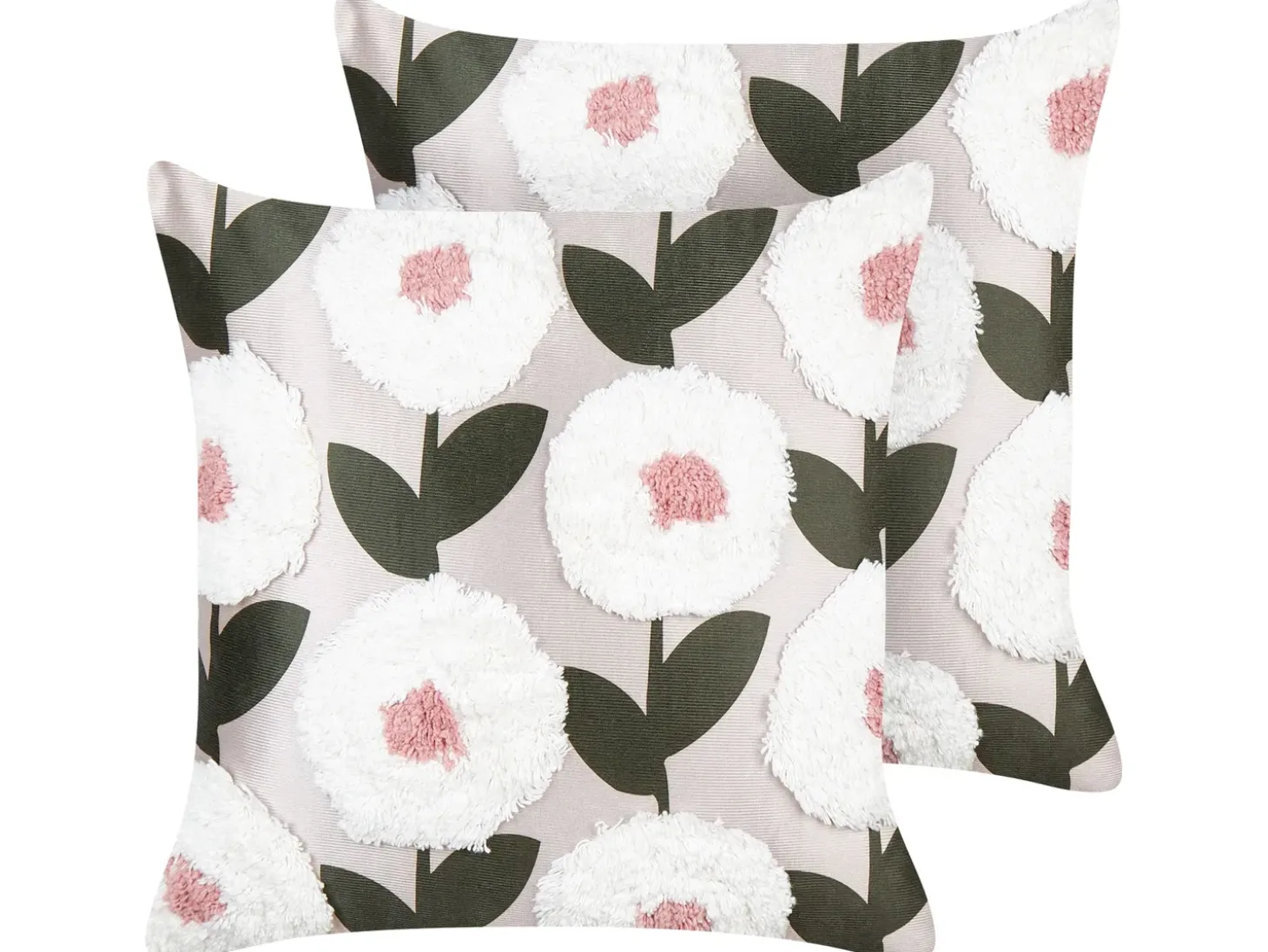 Sæt af 2 pyntepuder KUNRI Bomuld 45 x 45 cm Multifarvet Blomstermønster