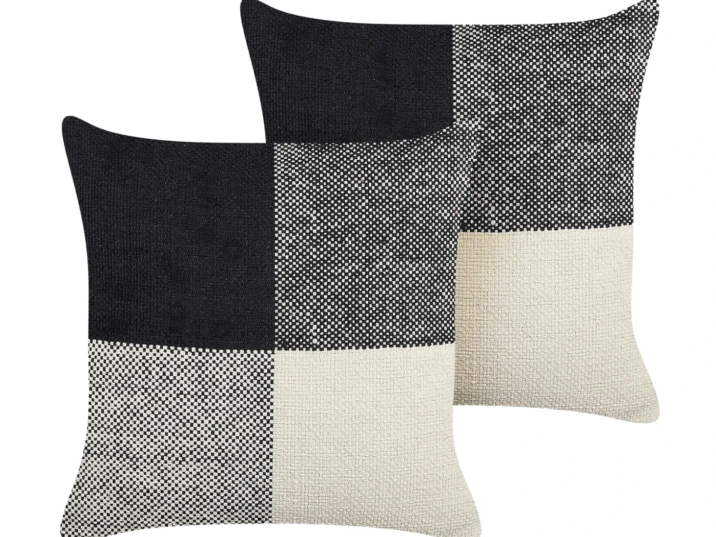 Sæt af 2 pyntepuder LAELIA Bomuld 45 x 45 cm Sort Patchwork