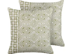Sæt af 2 pyntepuder LARICS Bomuld 45 x 45 cm Grøn Orientalsk mønster