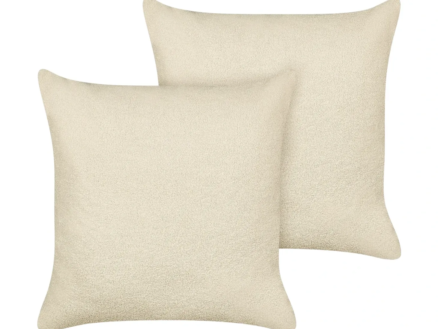 Sæt af 2 pyntepuder LEUZEA Boucle 60 x 60 cm Beige Ensfarvet