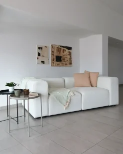 Sæt af 2 pyntepuder LEUZEA Boucle 45 x 45 cm Sand Beige Ensfarvet
