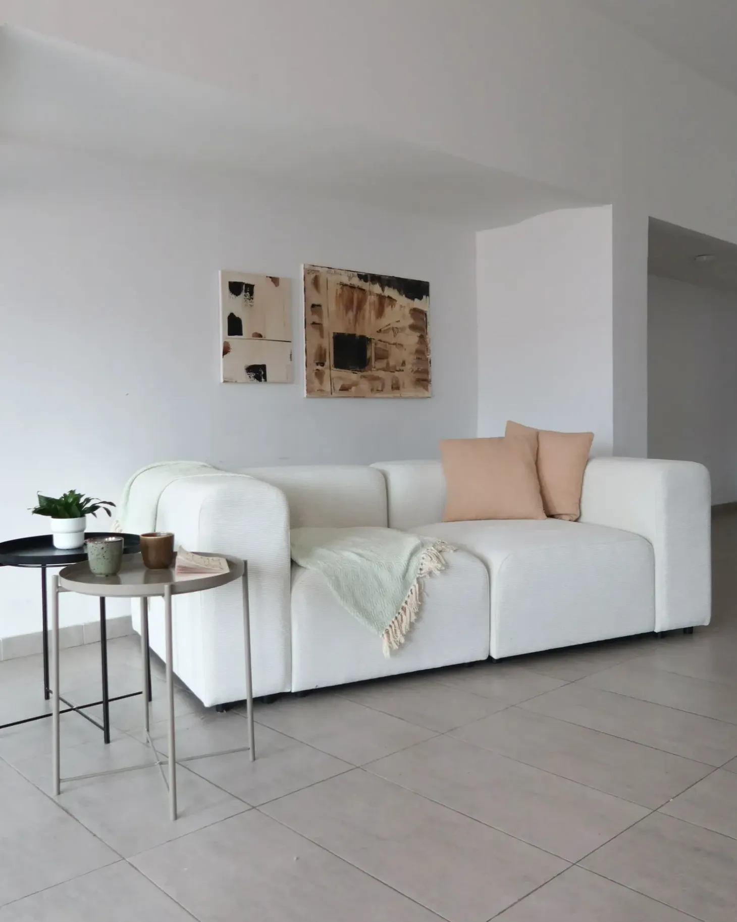 Sæt af 2 pyntepuder LEUZEA Boucle 45 x 45 cm Sand Beige Ensfarvet