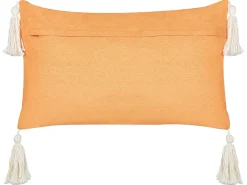Sæt af 2 pyntepuder LITHOPS Velour 30 x 50 cm Orange Julemønster