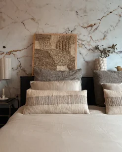 Sæt af 2 pyntepuder LUINA Jute 30 x 70 cm Beige Ensfarvet