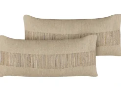 Sæt af 2 pyntepuder LUINA Jute 30 x 70 cm Beige Ensfarvet
