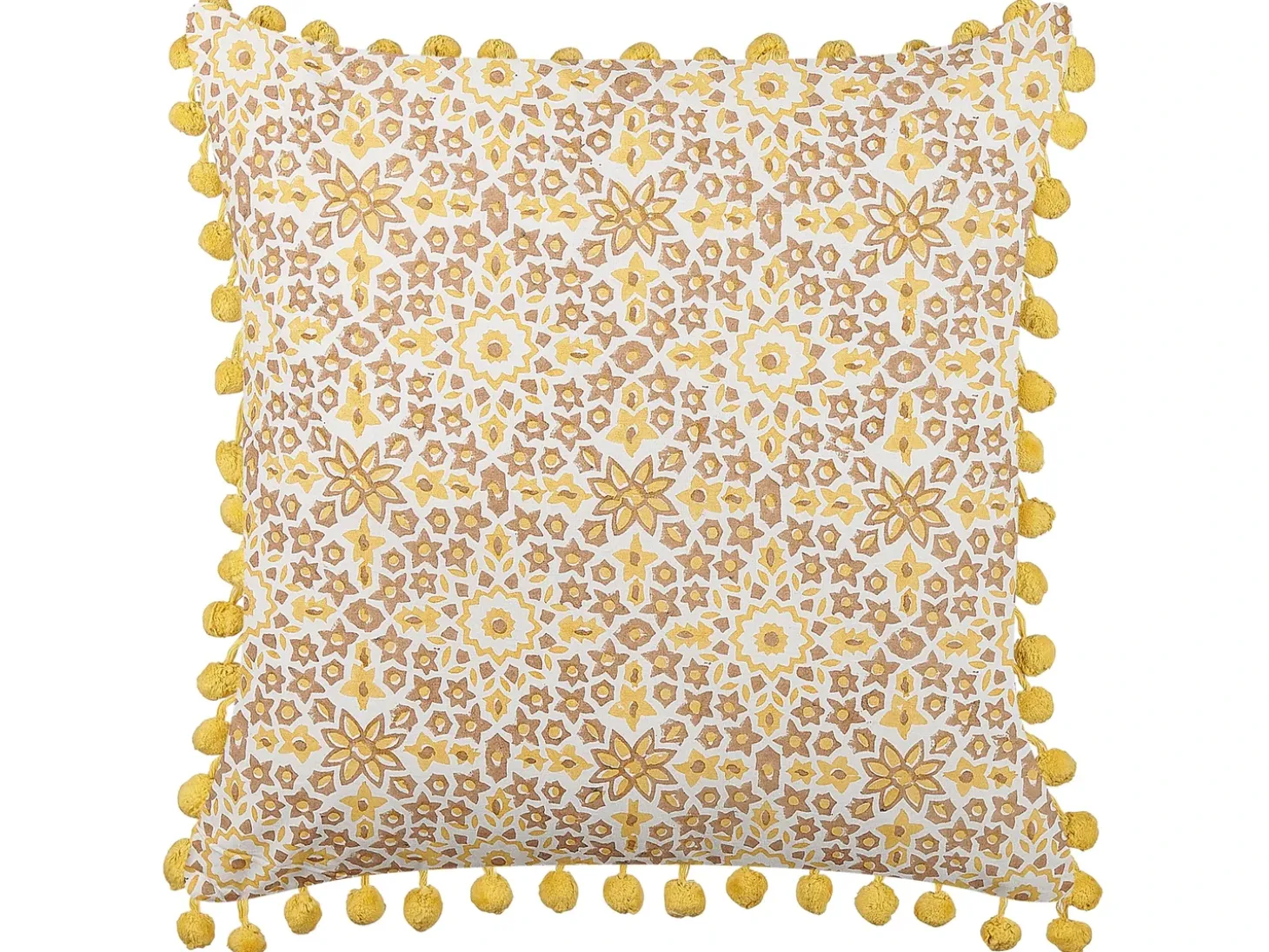 Sæt af 2 pyntepuder LYCROIS Bomuld 45 x 45 cm Gul Blomstermønster