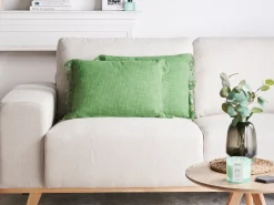 Sæt af 2 pyntepuder MABA Bomuld 50 x 35 cm Grøn Ensfarvet