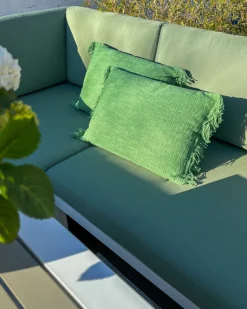 Sæt af 2 pyntepuder MABA Bomuld 50 x 35 cm Grøn Ensfarvet