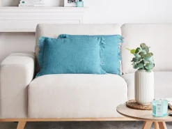 Sæt af 2 pyntepuder MABA Bomuld 50 x 35 cm Blå Ensfarvet