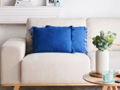 Sæt af 2 pyntepuder MABA Bomuld 50 x 35 cm Navy Blå Ensfarvet
