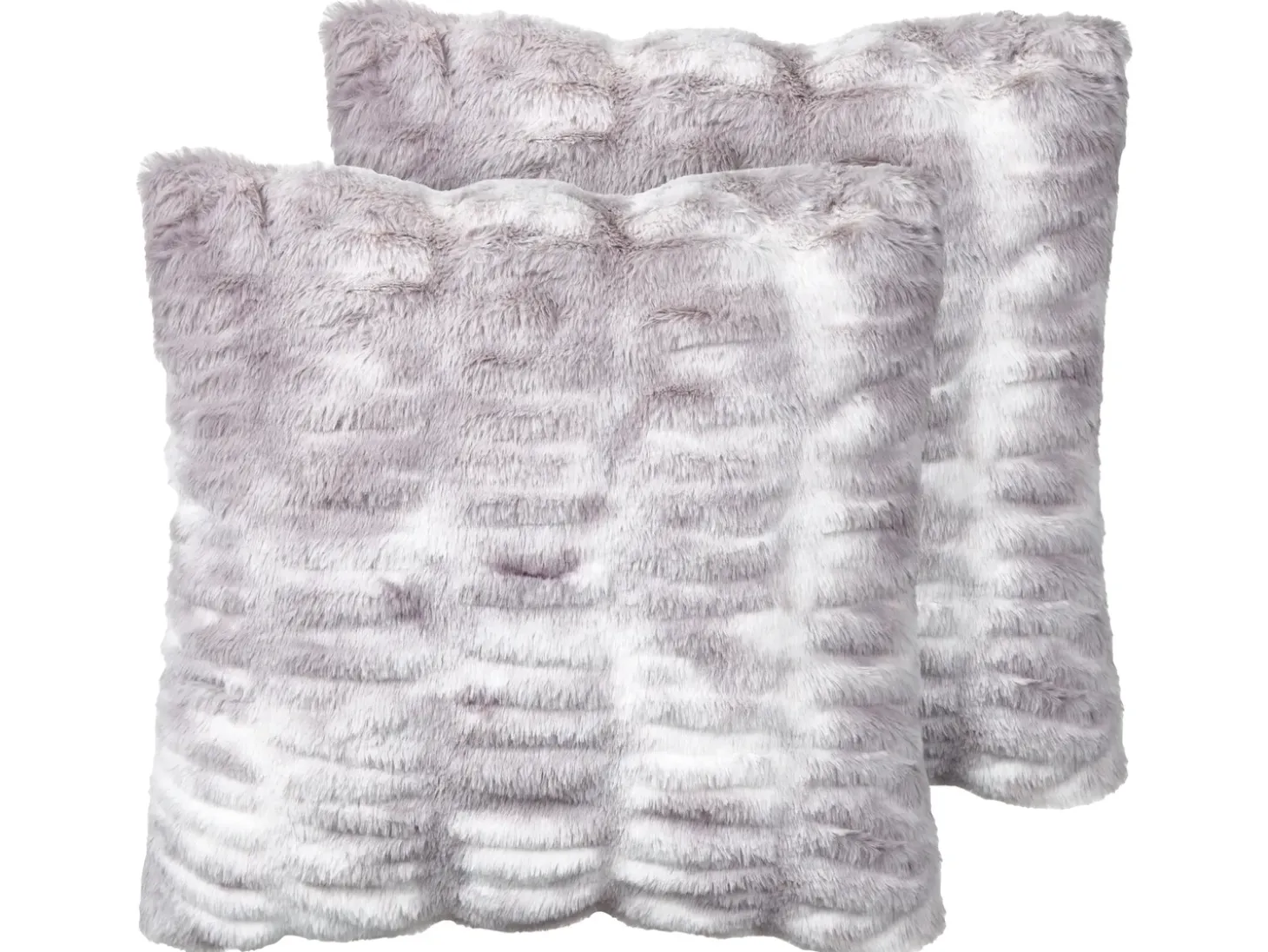 Sæt af 2 pyntepuder MACODES Kunstig pels 45 x 45 cm Lysegrå Ensfarvet