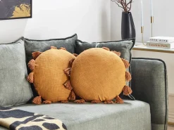 Sæt af 2 pyntepuder MADIA Bomuld 45 x 45 cm Orange Ensfarvet