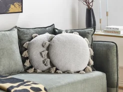 Sæt af 2 pyntepuder MADIA Bomuld 45 x 45 cm Grå Ensfarvet