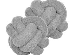 Sæt af 2 pyntepuder MALNI Boucle 19 x 19 cm Grå Ensfarvet