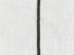 Sæt af 2 pyntepuder MILAS Hør 50 x 50 cm Sort/hvid Stribet mønster