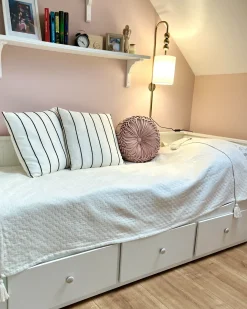Sæt af 2 pyntepuder MILAS Hør 50 x 50 cm Sort/hvid Stribet mønster