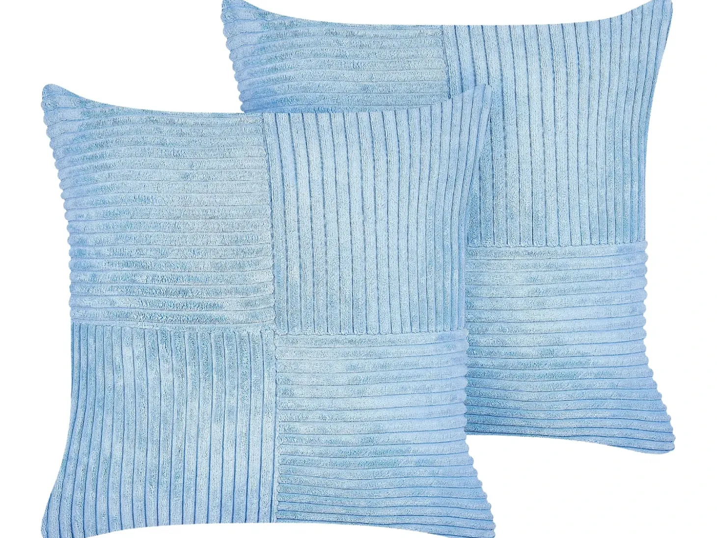 Sæt af 2 pyntepuder MILLET Fløjl 43 x 43 cm Blå Geometrisk mønster