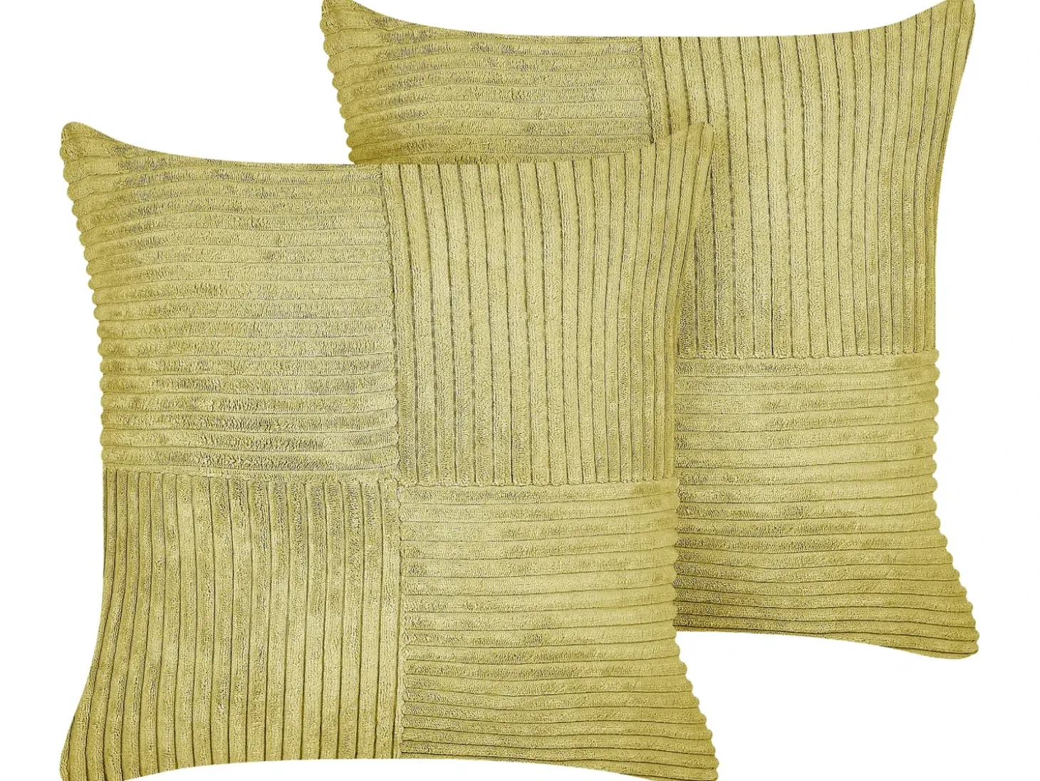 Sæt af 2 pyntepuder MILLET Fløjl 43 x 43 cm Olivengrøn Geometrisk mønster