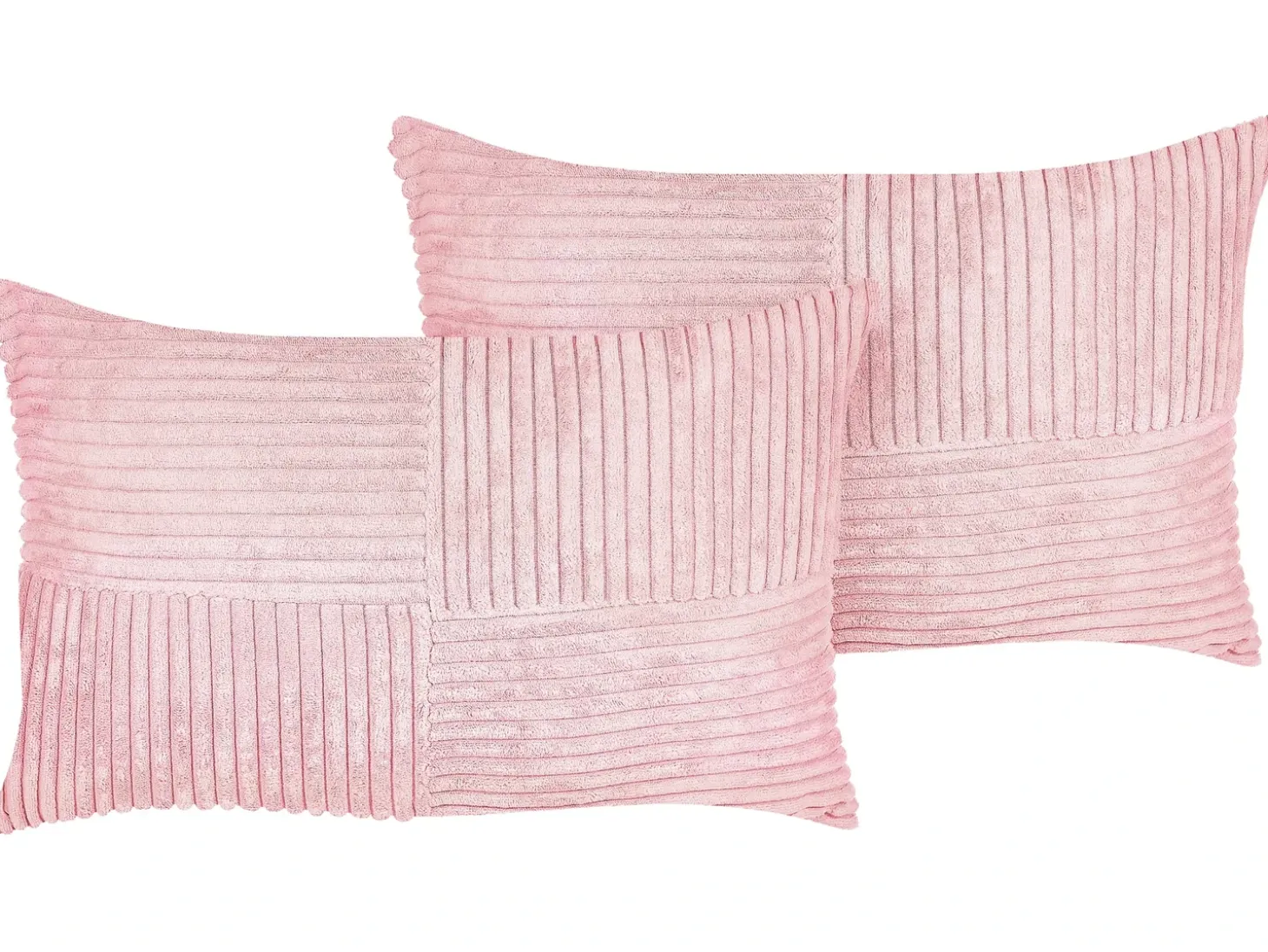 Sæt af 2 pyntepuder MILLET Fløjl 30 x 50 cm Lyserød Geometrisk mønster