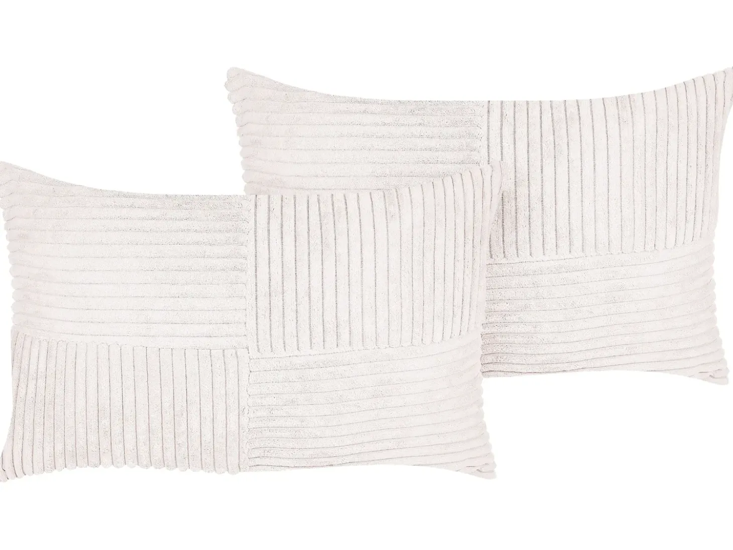 Sæt af 2 pyntepuder MILLET Fløjl 30 x 50 cm Cremehvid Geometrisk mønster
