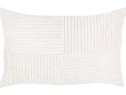 Sæt af 2 pyntepuder MILLET Fløjl 30 x 50 cm Cremehvid Geometrisk mønster