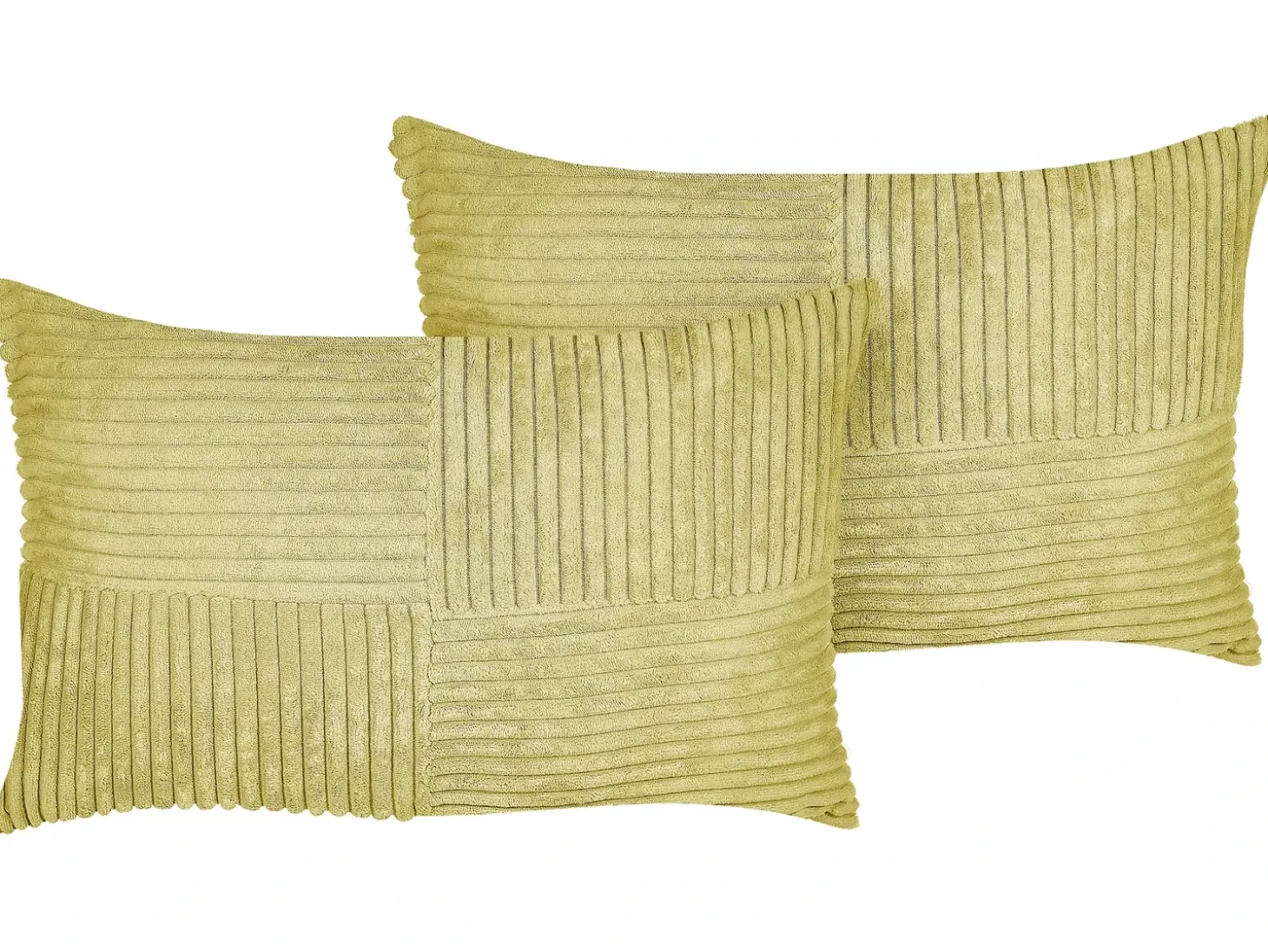 Sæt af 2 pyntepuder MILLET Fløjl 30 x 50 cm Olivengrøn Geometrisk mønster