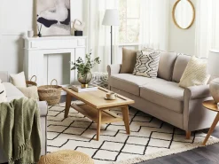 Sæt af 2 pyntepuder MYRTUS Bomuld 45 x 45 cm Beige Geometrisk mønster