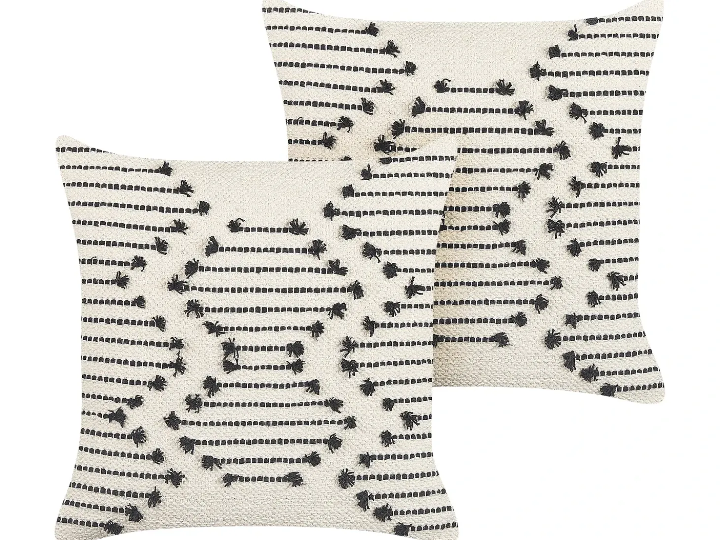 Sæt af 2 pyntepuder MYRTUS Bomuld 45 x 45 cm Beige Geometrisk mønster